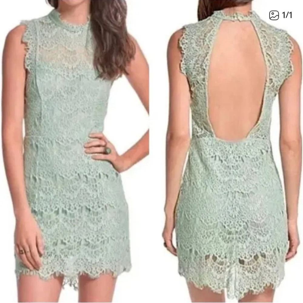 Free People Daydream Lace Minidress, Large, Cocktail Dress